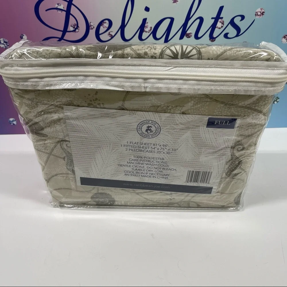 🐚PRICE FIRM NIB CARRIBEAN JOE BEACH SHEET SET